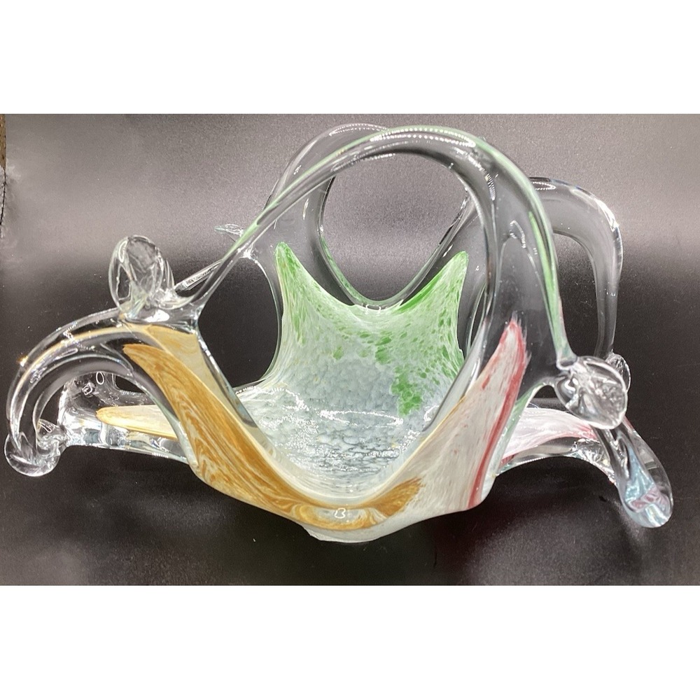 Vintage Italian Murano Style Letter Napkin Holder, Hand Blown Art Glass -‎ AS IS